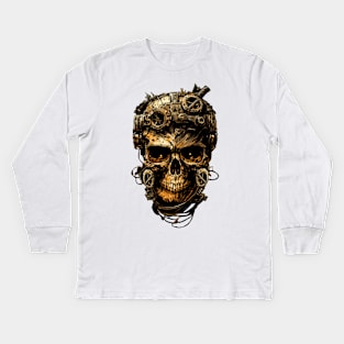 Post Apocalyptic Skull Kids Long Sleeve T-Shirt